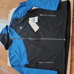 NEW Spyder Men's Hydroweb Hooded Softshell Jacket, XL